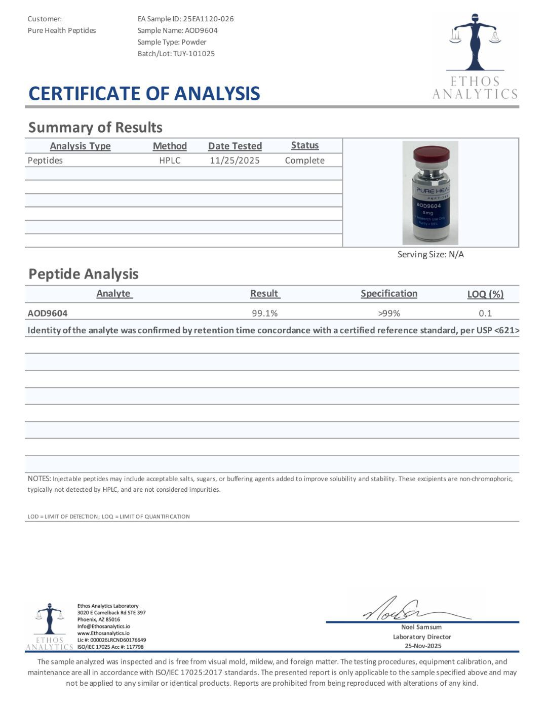 AOD-9604 – 5mg / 10mg | Pure Health