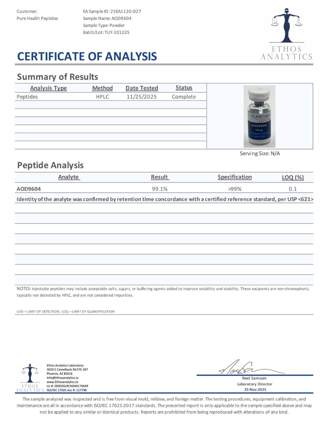 AOD-9604 – 5mg / 10mg | Pure Health
