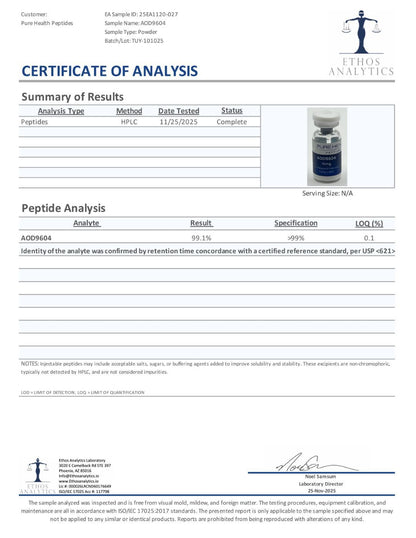 AOD-9604 – 5mg / 10mg | Pure Health