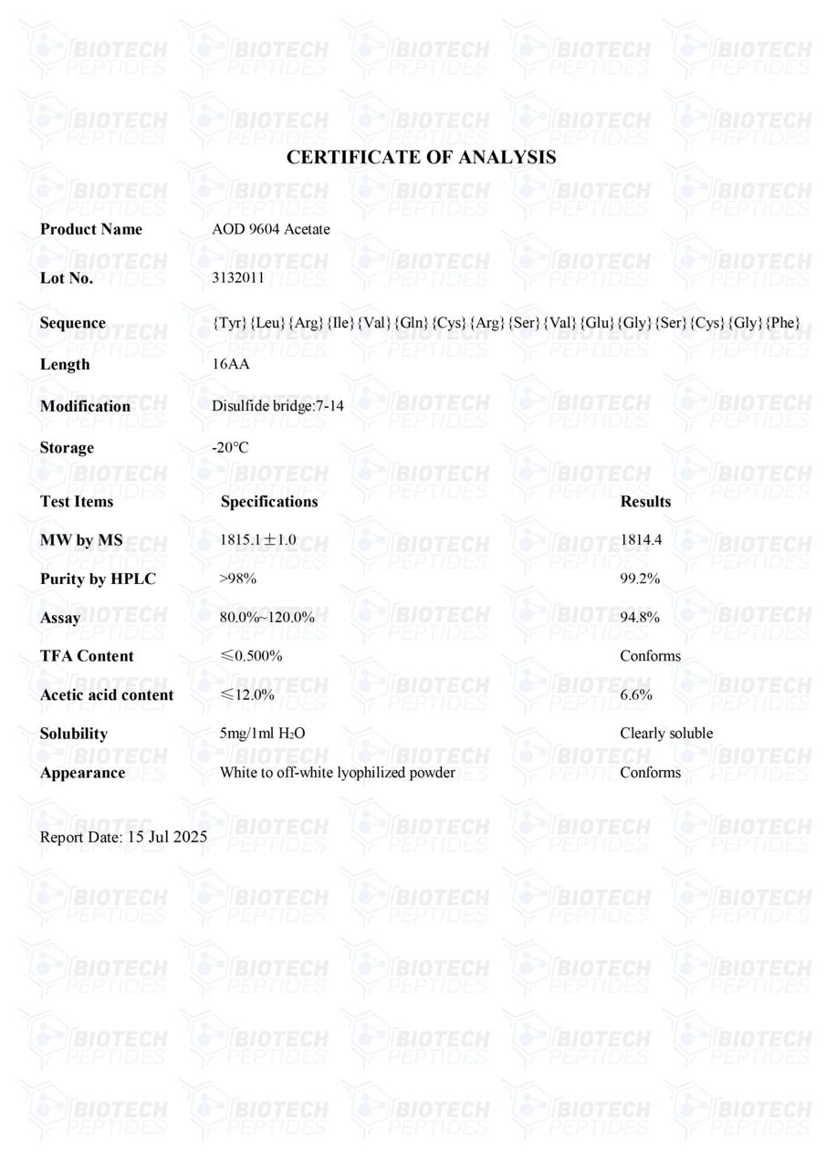 AOD-9604 – 5mg | Biotech Peptides