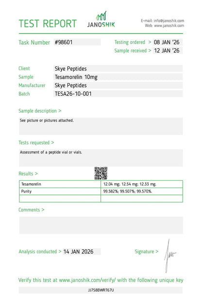 Tesamorelin – 10mg | Longevity Shop (Stabilized)