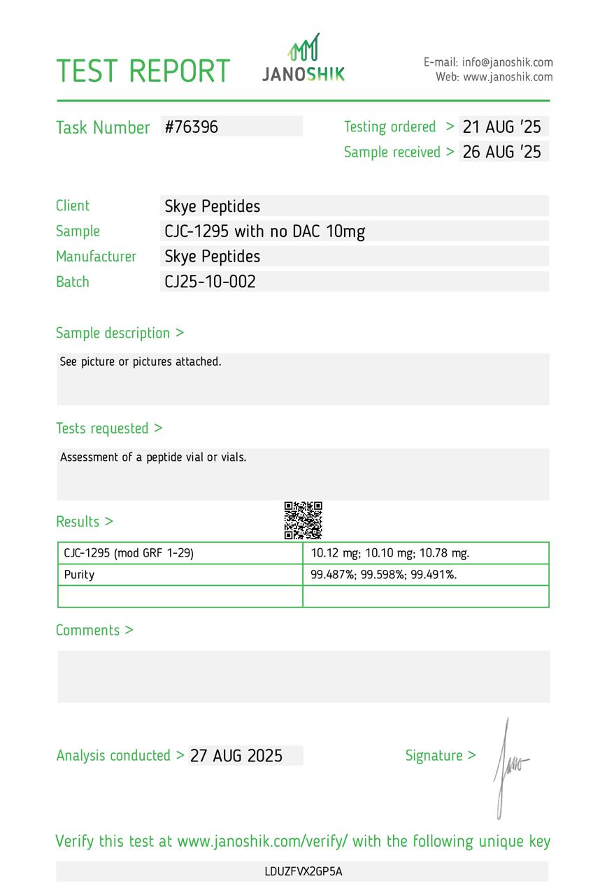 CJC-1295 No DAC – 10mg | Skye Peptides
