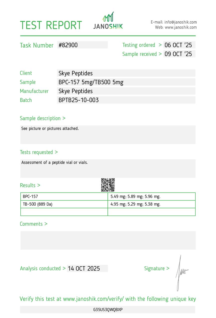 BPC-157 + TB-500 – 5mg / 5mg | Skye Peptides
